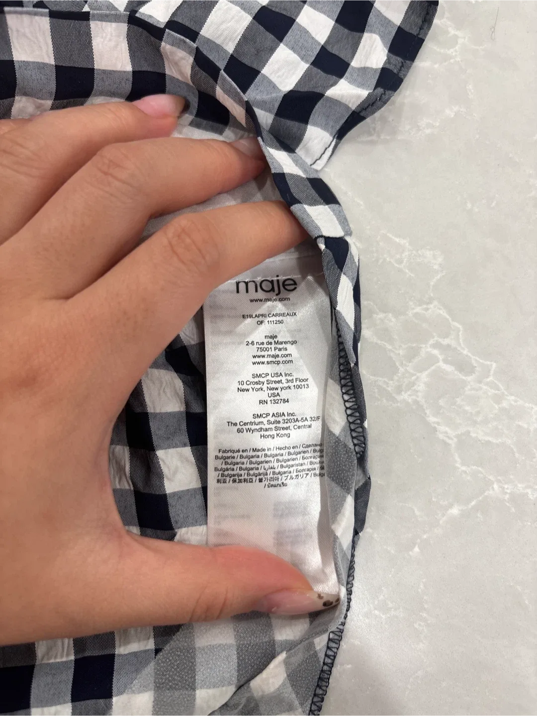 Maje Gingham Crop Top - Size 2 image indicator(2)