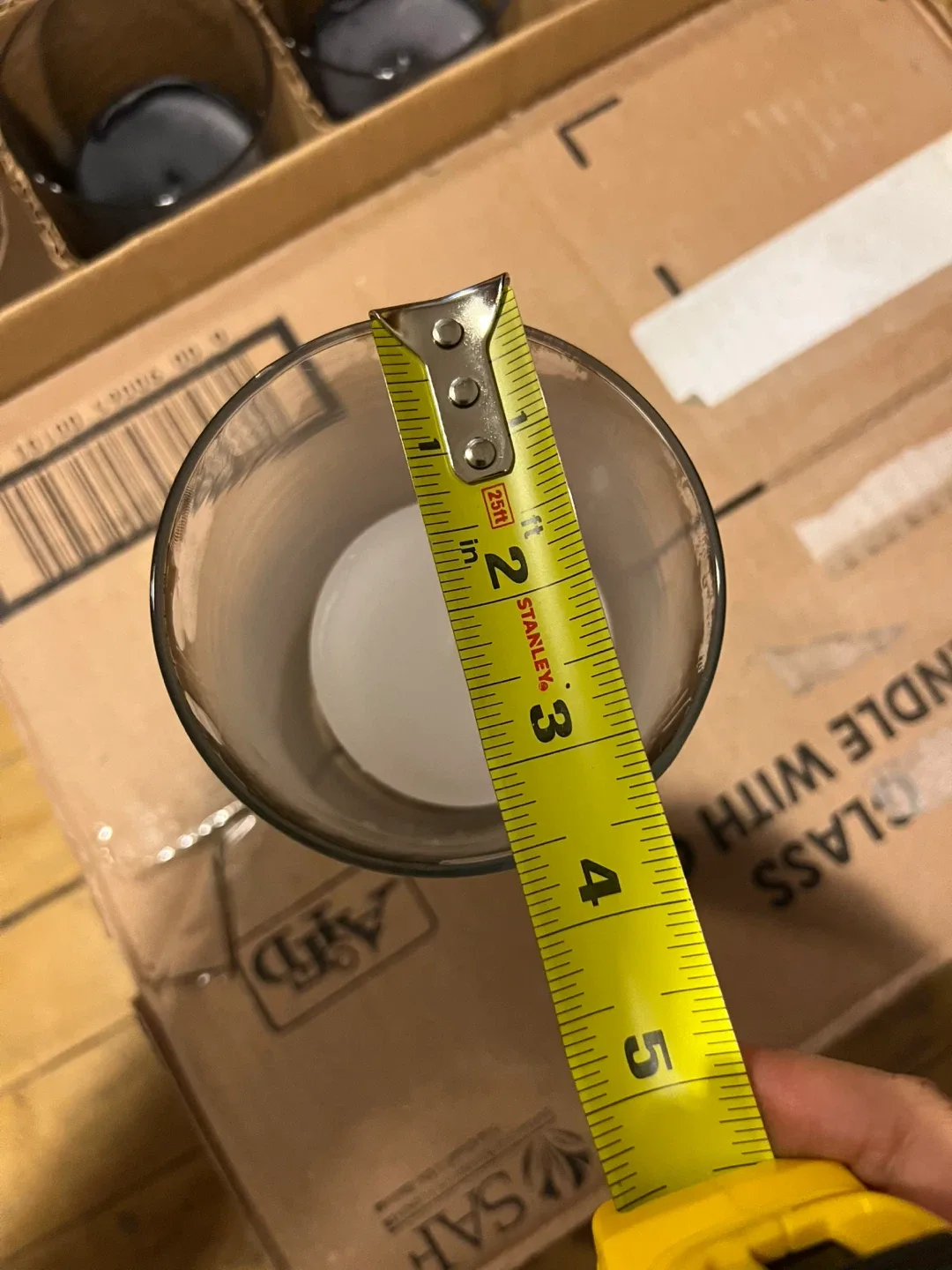 Used Black & White Pillar Candles in Glass Holders image indicator(10)