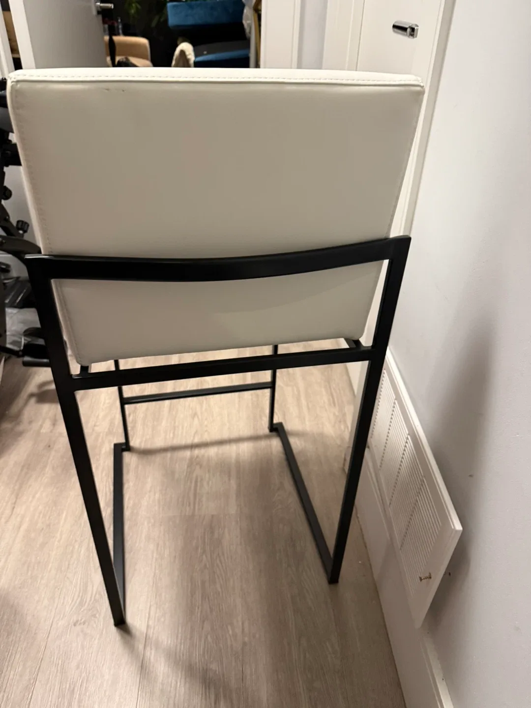 Brand New White Bar Stools with Black Frame (Set of 2) image indicator(3)