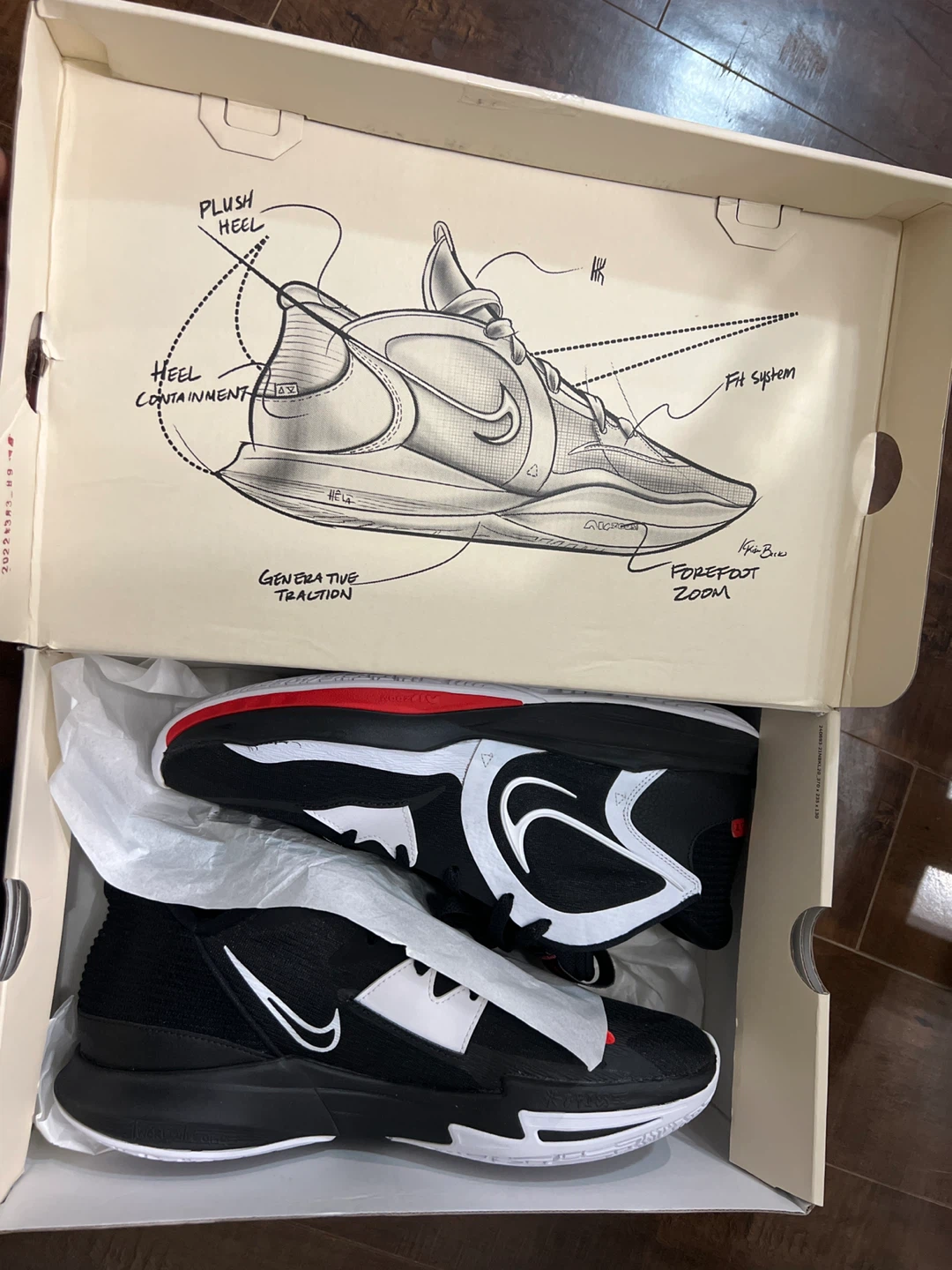 Nike Kyrie Low 5 Basketball Shoes - Black/White, Size 13 - photo 2