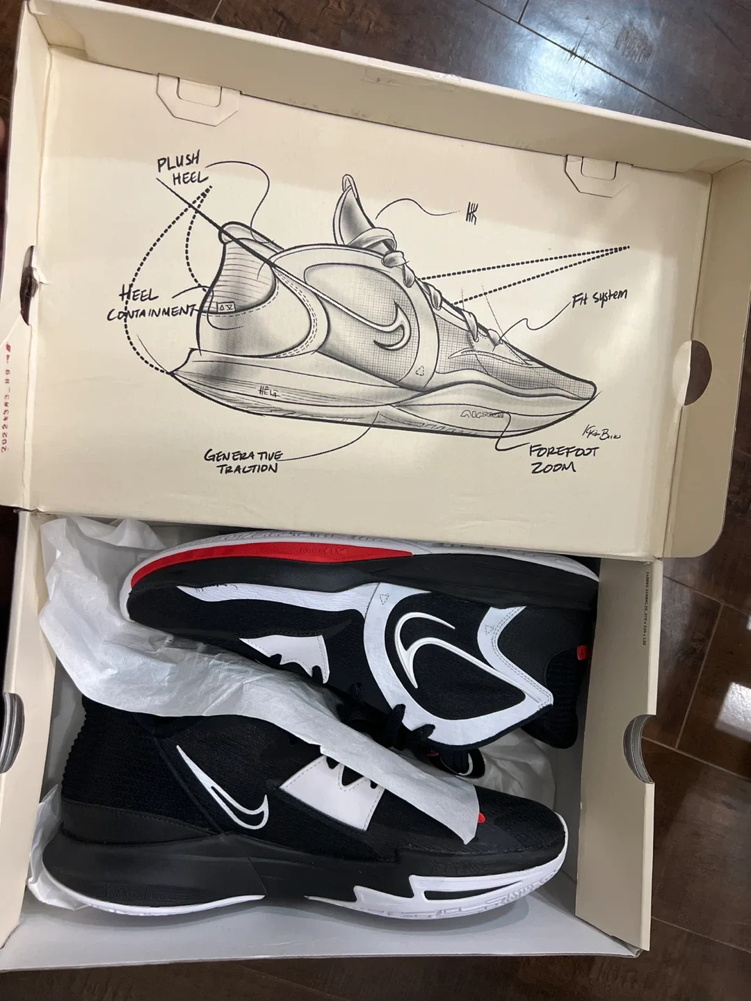 Nike Kyrie Low 5 Basketball Shoes - Black/White, Size 13 image indicator(2)