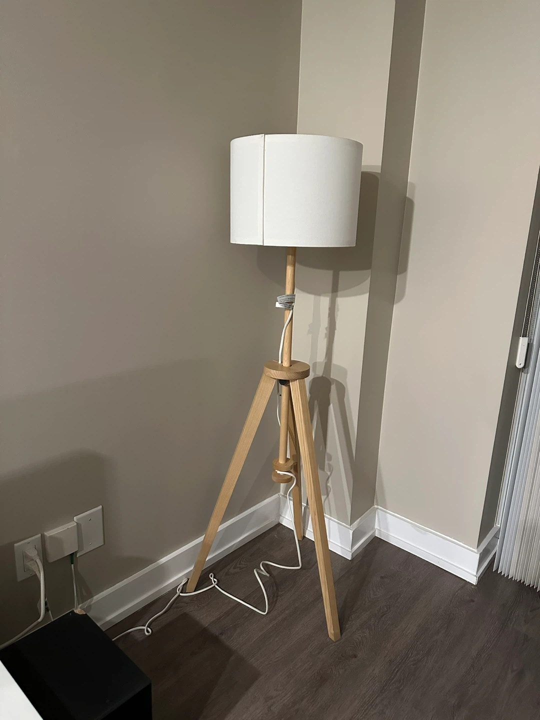 IKEA Lauters Tripod Floor Lamp with White Shade