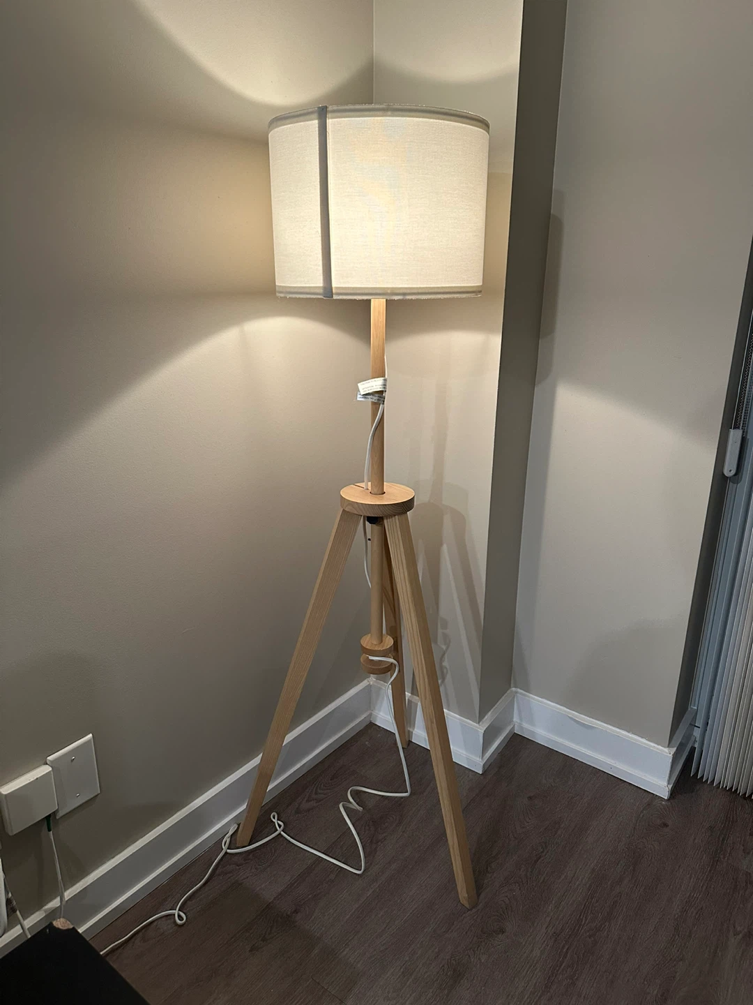 IKEA Lauters Tripod Floor Lamp with White Shade - photo 2