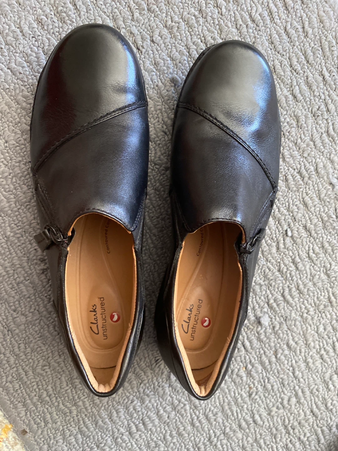 Clarks Unstructured Black Leather Shoes US 8.5