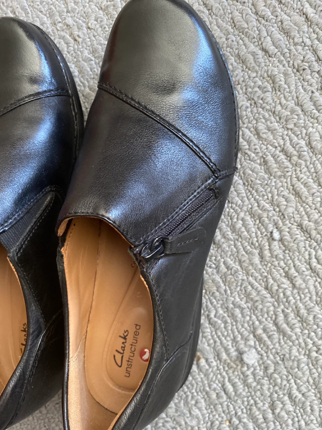 Clarks Unstructured Black Leather Shoes US 8.5 - photo 2