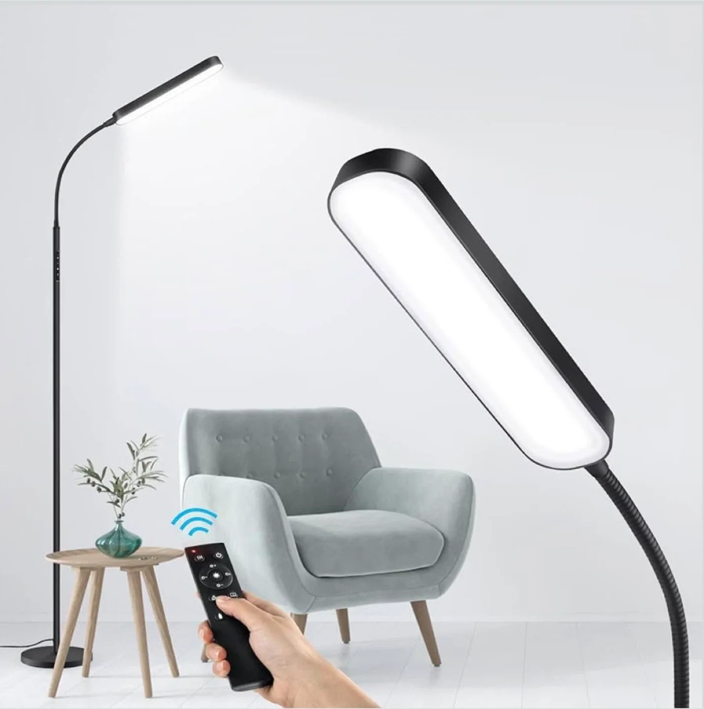 Black LED Floor Lamp - Adjustable Height image indicator(6)