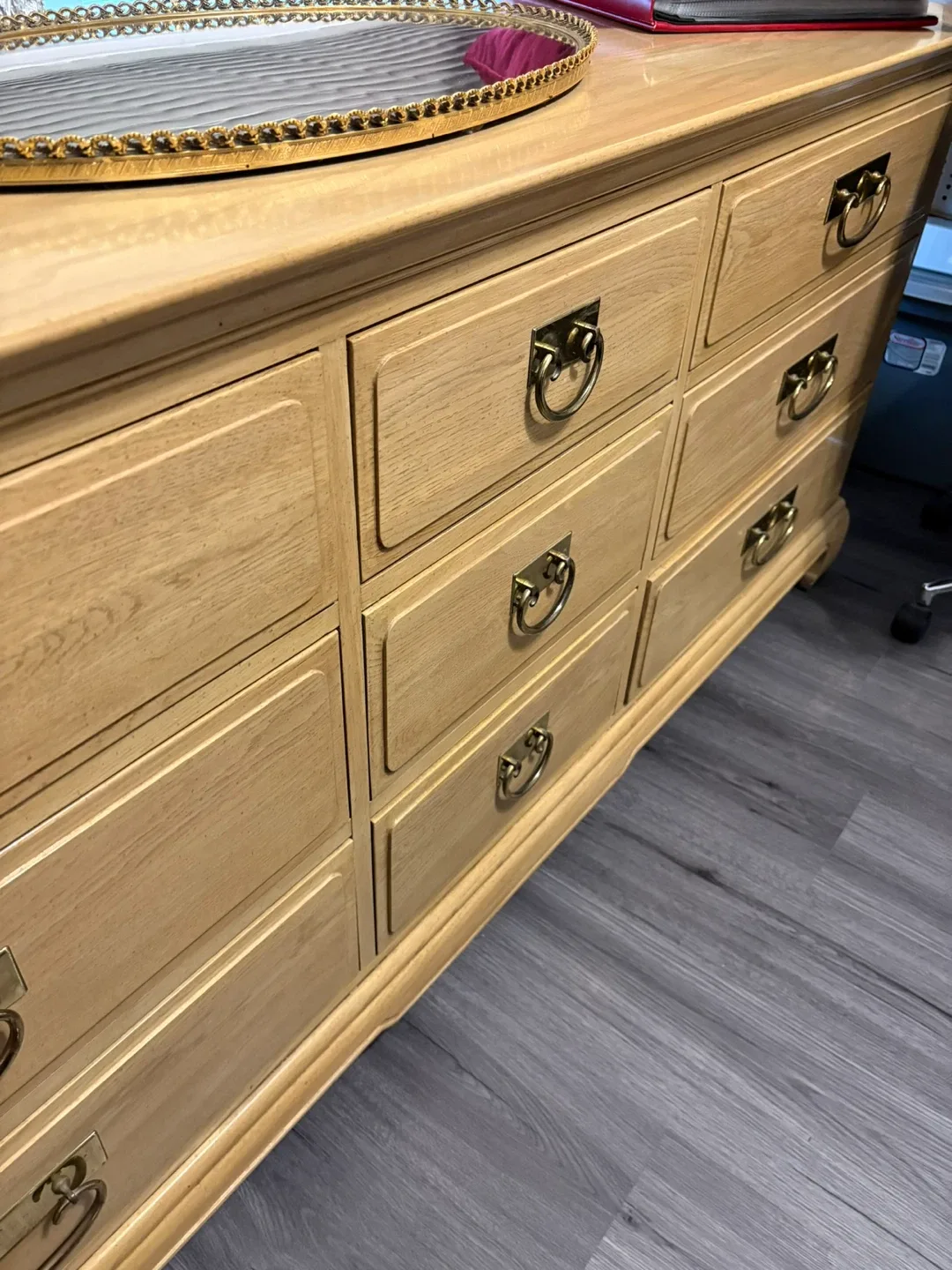 Wooden Dresser, 2 nightstands, and Desk Set image indicator(2)