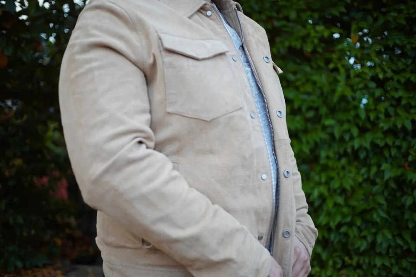 Zara Suede leather Jacket - Size L image indicator(4)