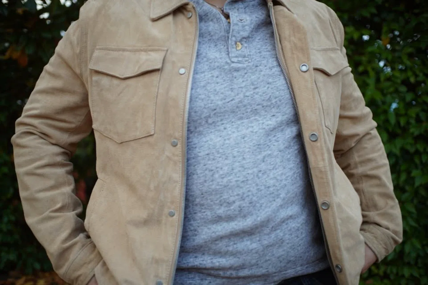 Zara Suede leather Jacket - Size L image indicator(3)