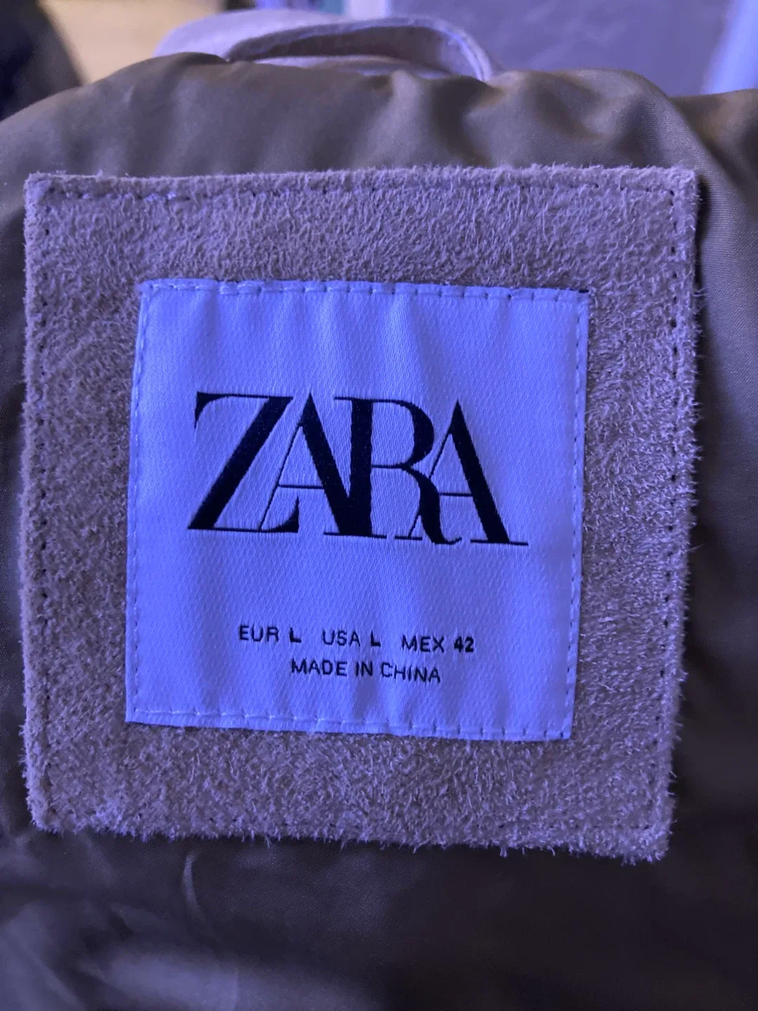 Zara Suede leather Jacket - Size L image indicator(5)