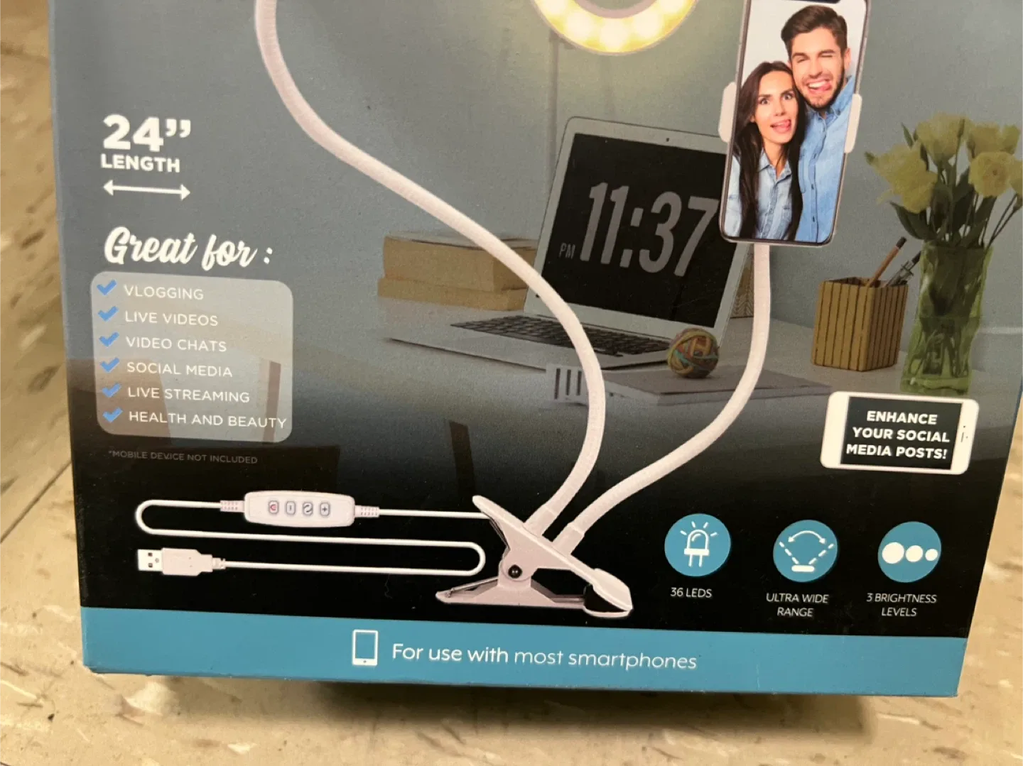 NEW Flexible Ring Light w Phone Clip 🥕 image indicator(3)