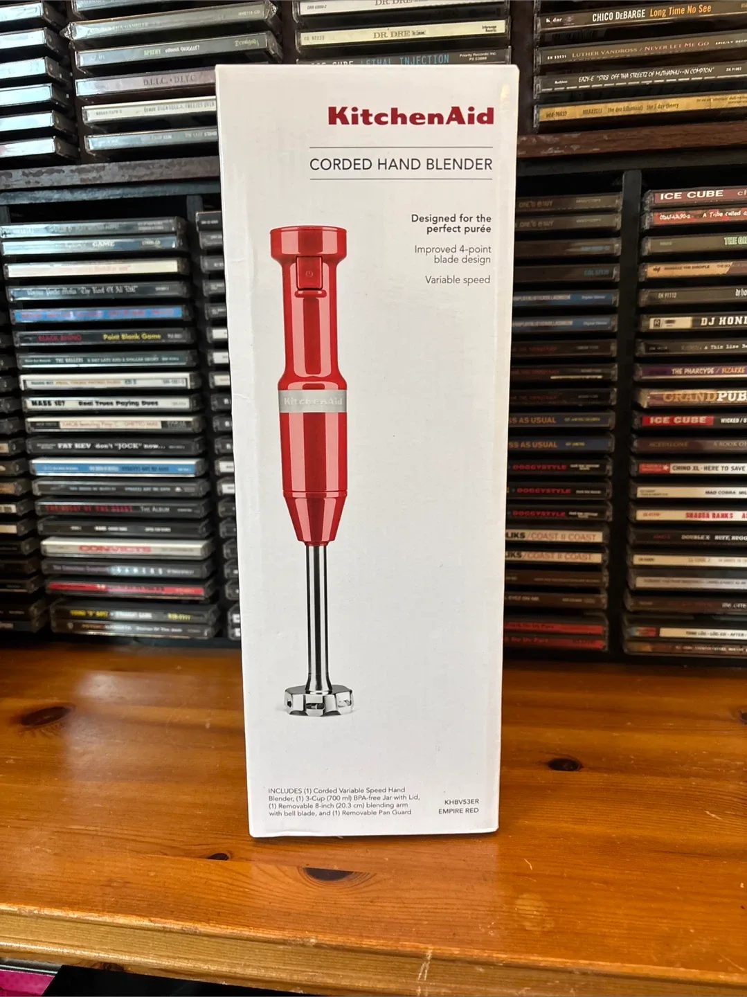 New KitchenAid Corded Hand Blender - Empire Red