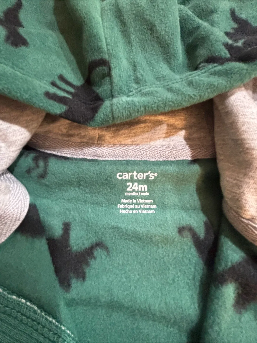 New Carter's 24M Dino Hooded Fleece Jumpsuit image indicator(5)