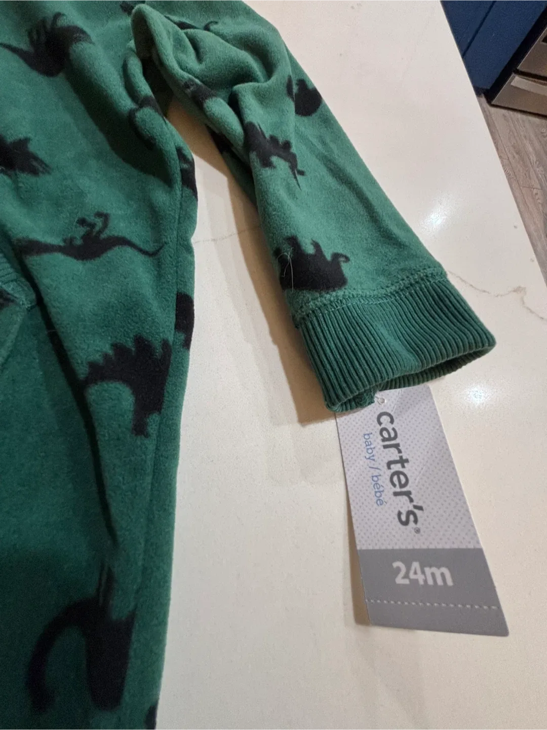New Carter's 24M Dino Hooded Fleece Jumpsuit image indicator(4)