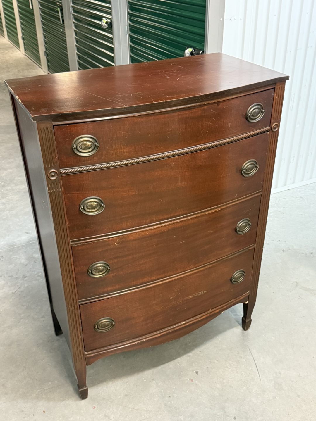 Vintage Brown Wood 5-Drawer Dresser - photo 2