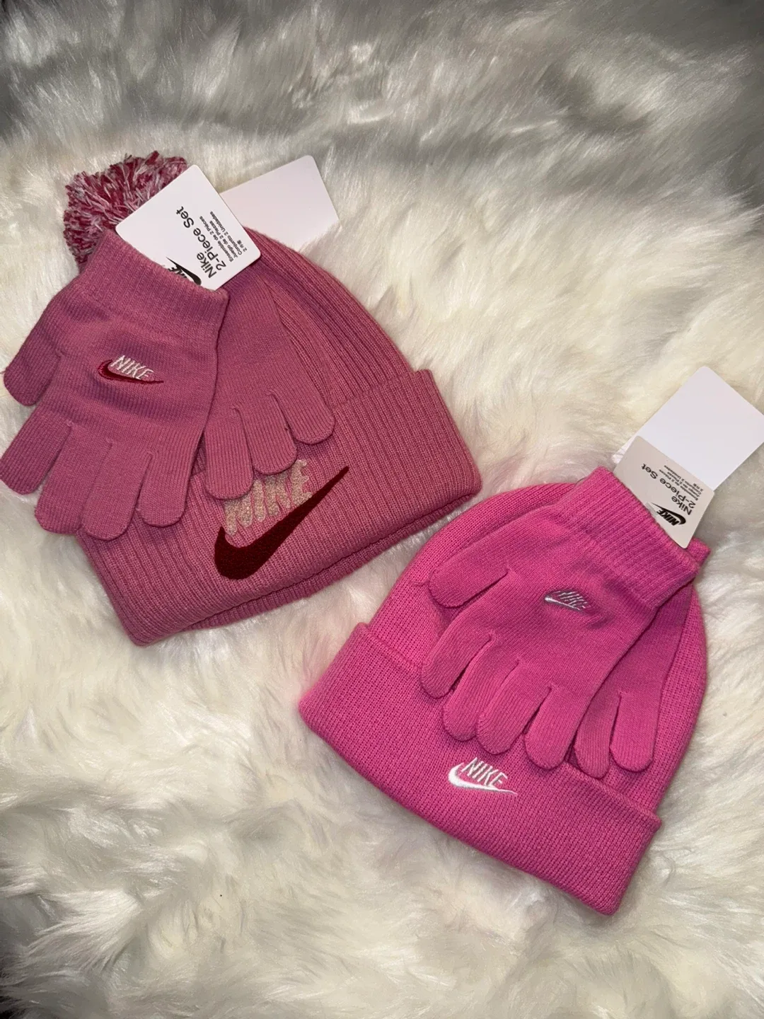 New Nike 2-Piece Hat & Glove Set, Pink thumbnail