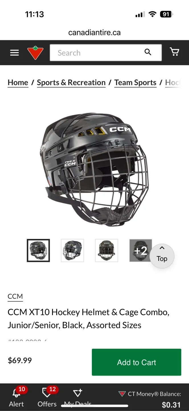 Child’s CCM XT10 Hockey Helmet & Cage - Size M image indicator(3)