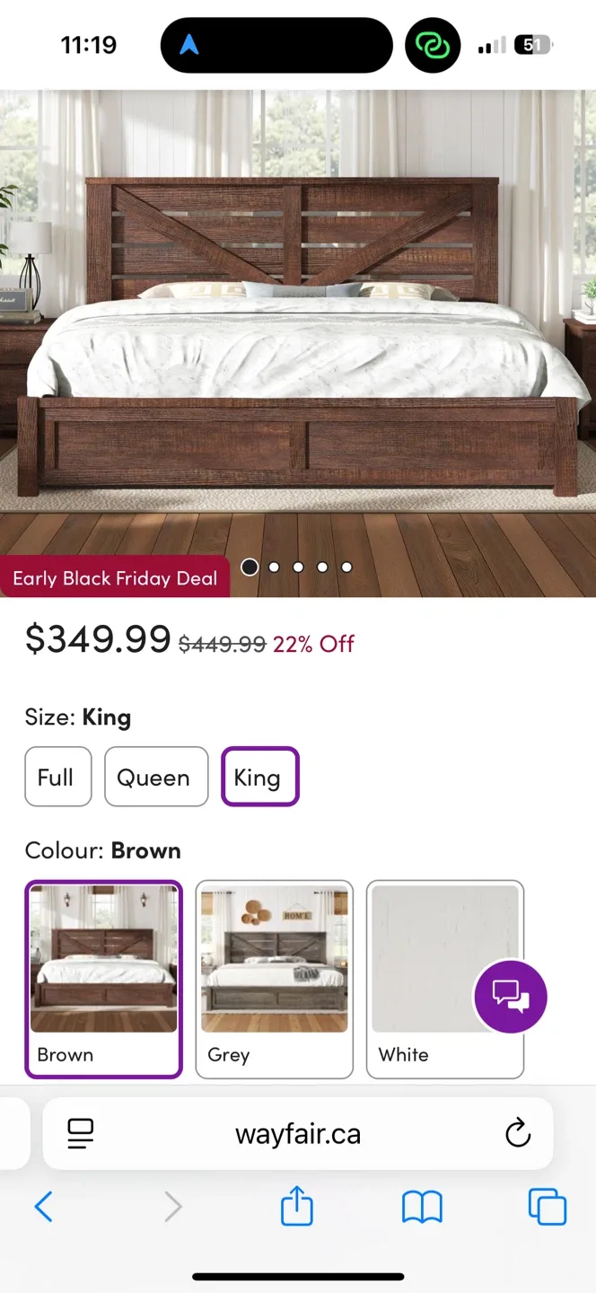 King Size Brown Bed Frame image indicator(2)
