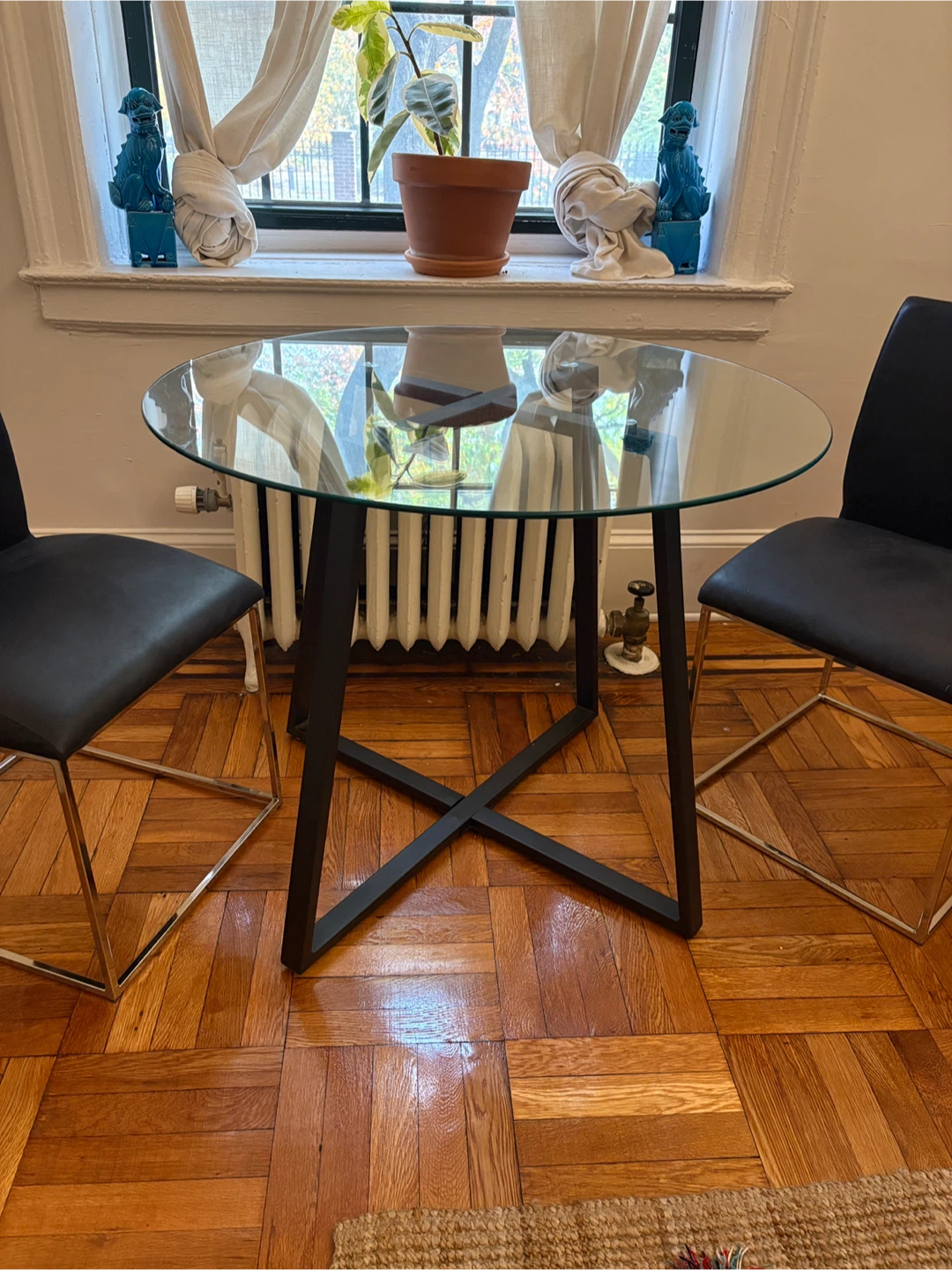 Glass Top Round Dining Table