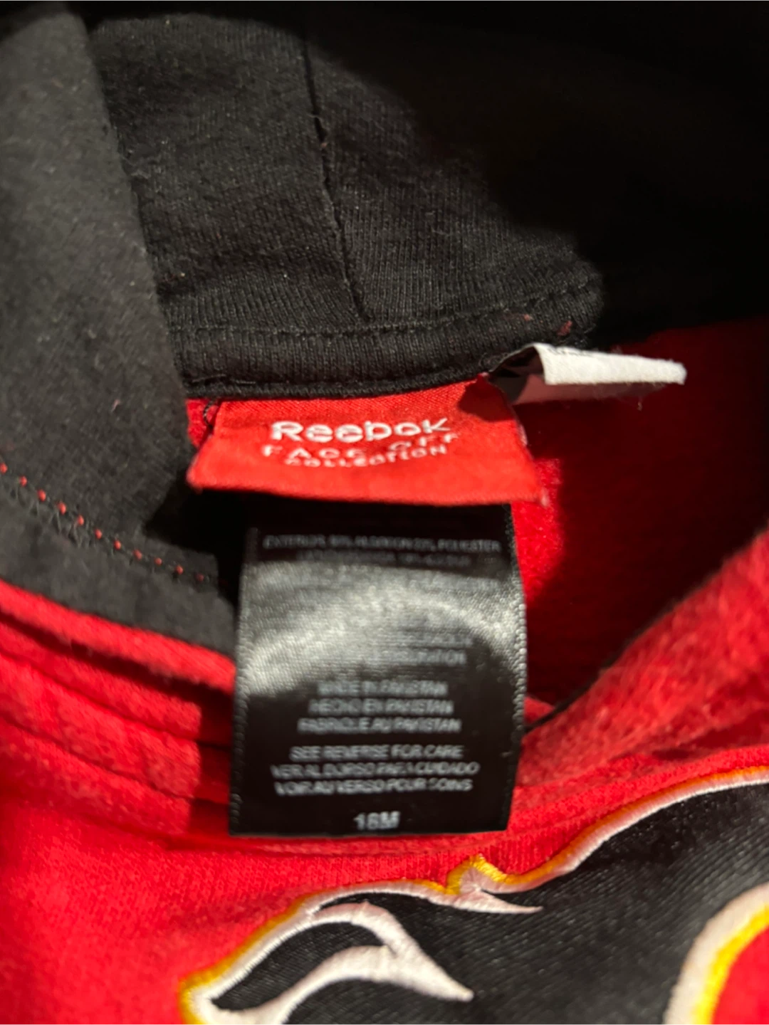 Reebok Calgary Flames Hoodie - 18 months. Excellent Condition - photo 4