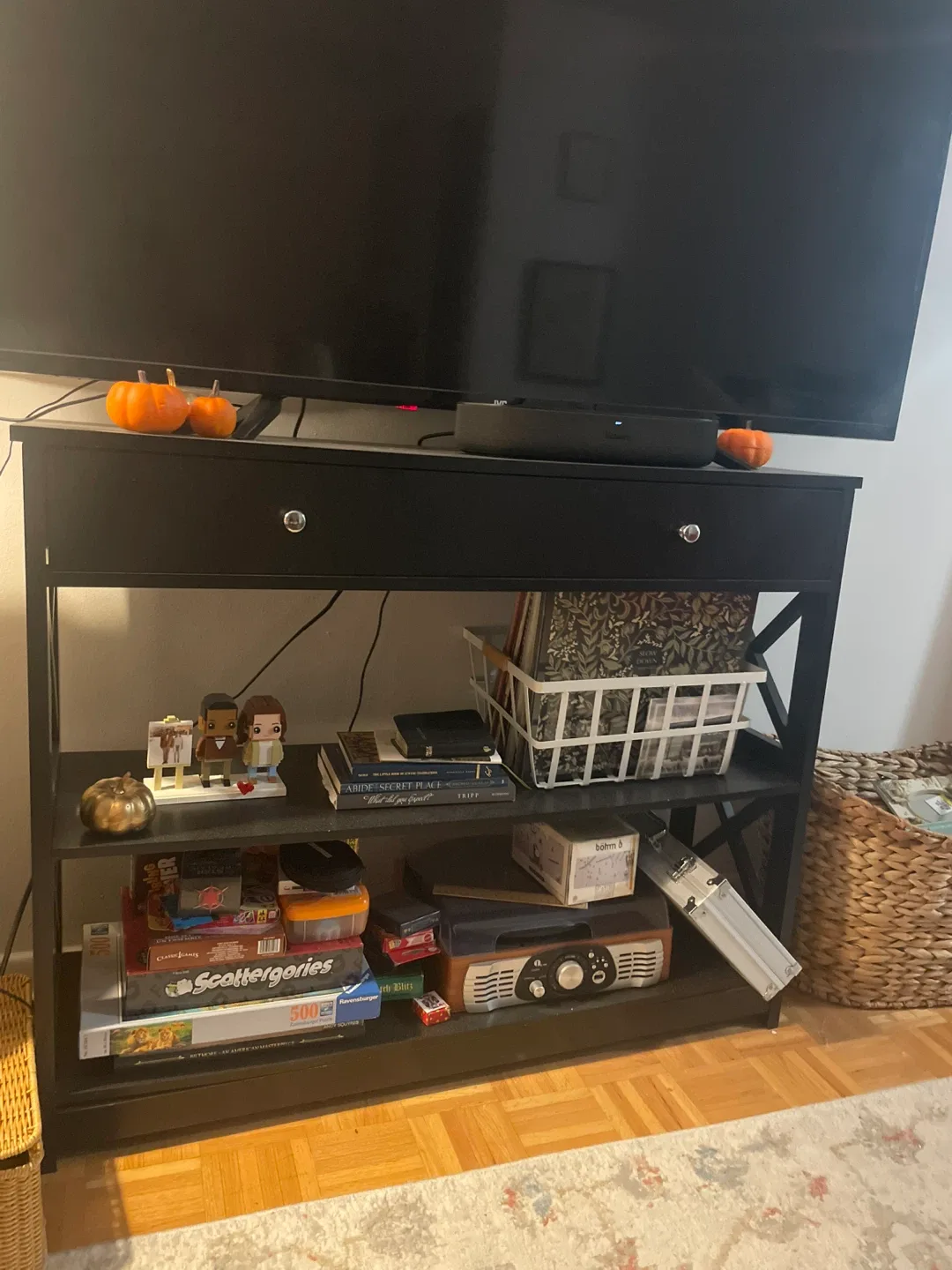 Black Console Table with Drawer