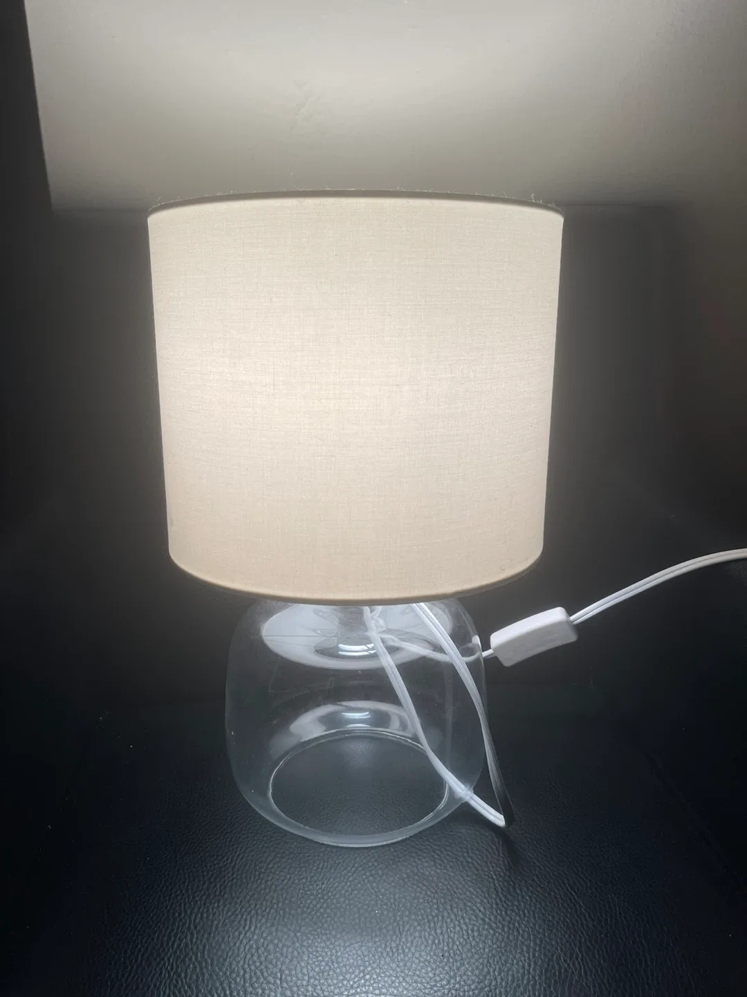 Glass Base Table Lamp with White Shade image indicator(2)