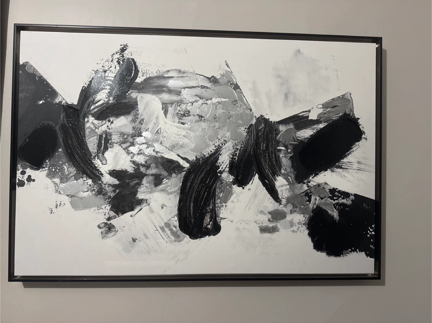 Abstract Black and White Framed Art - photo 2