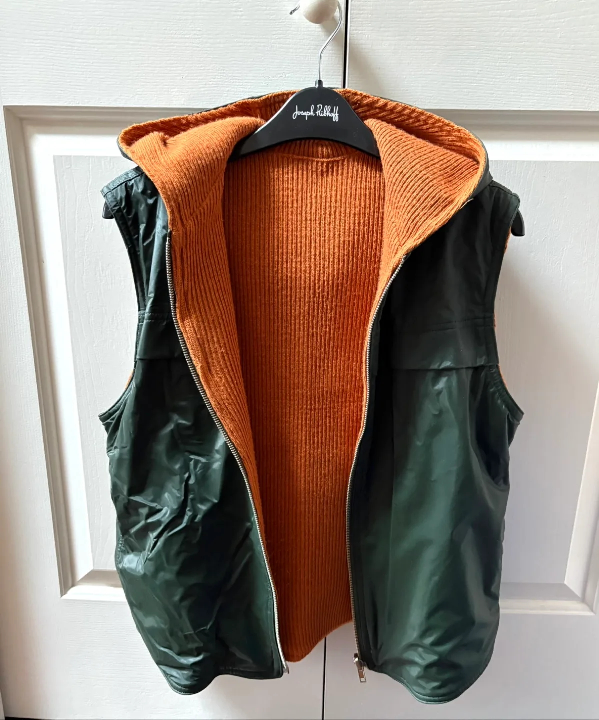 Reversible Hooded Vest - Green & Orange image indicator(2)