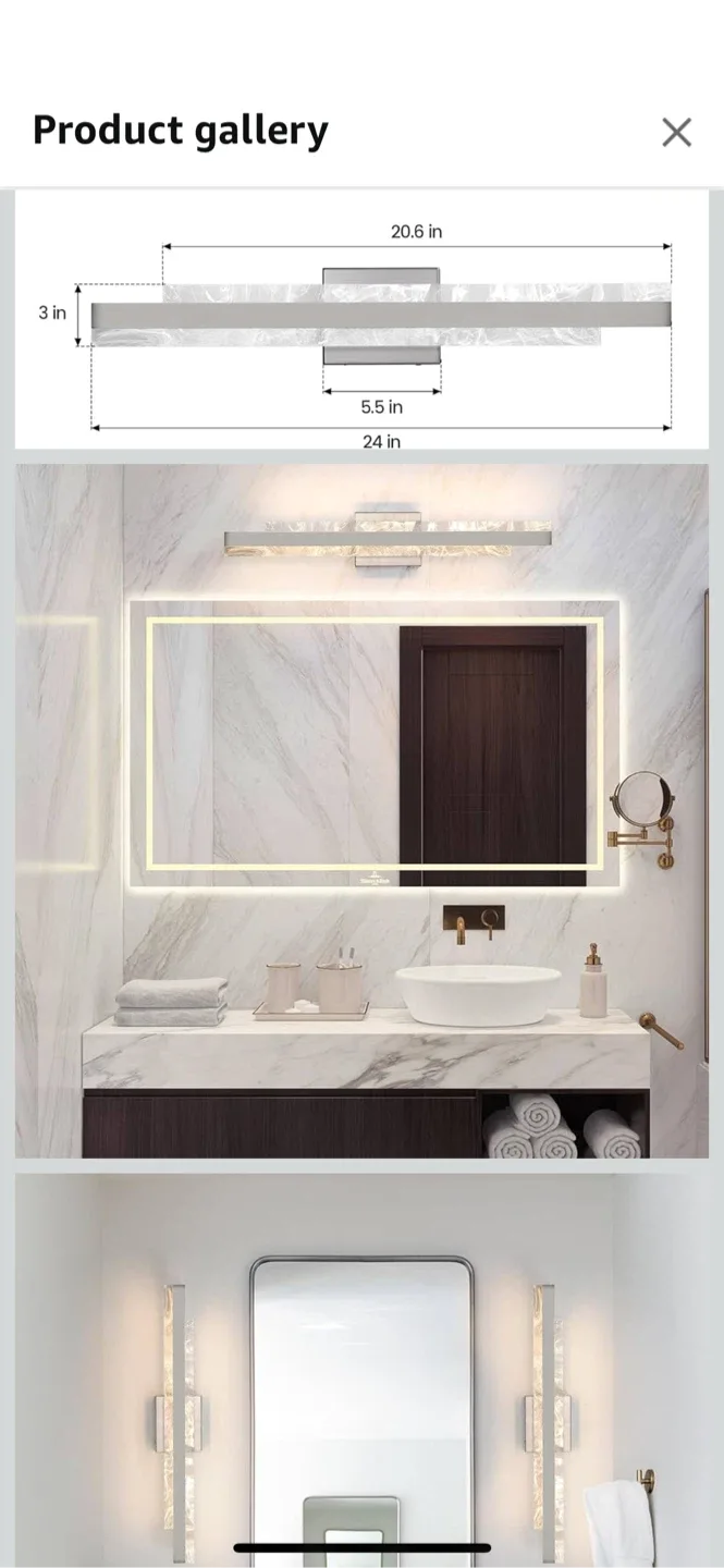 New Modern Acrylic LED Vanity Light 20.6 in image indicator(2)