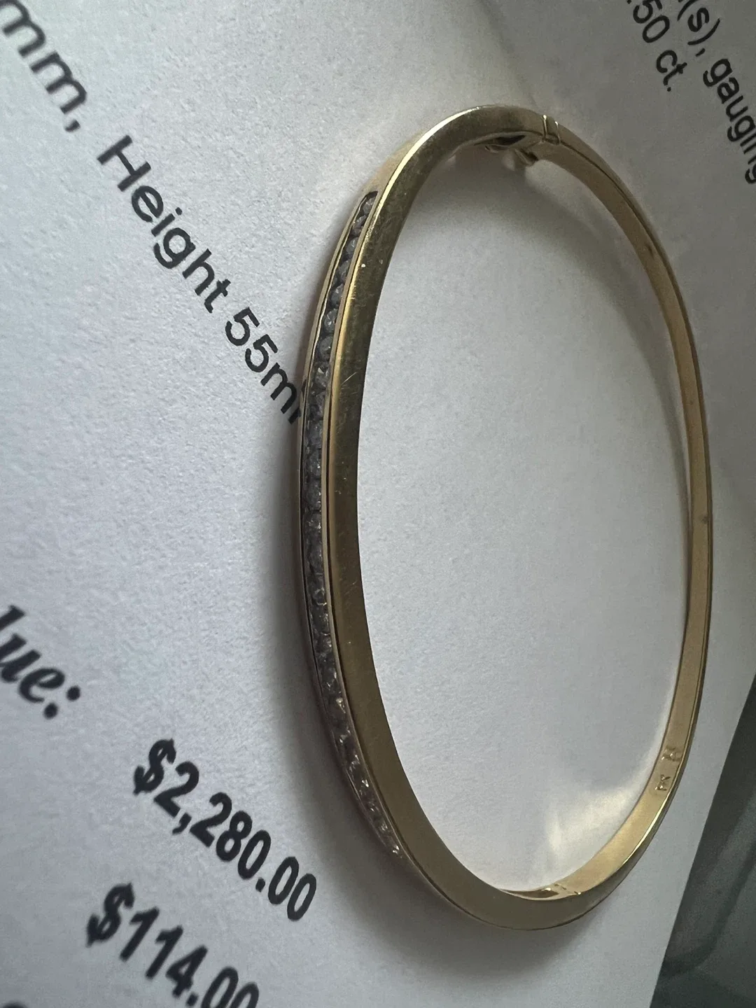 14 Karat Gold Diamond Bangle - New