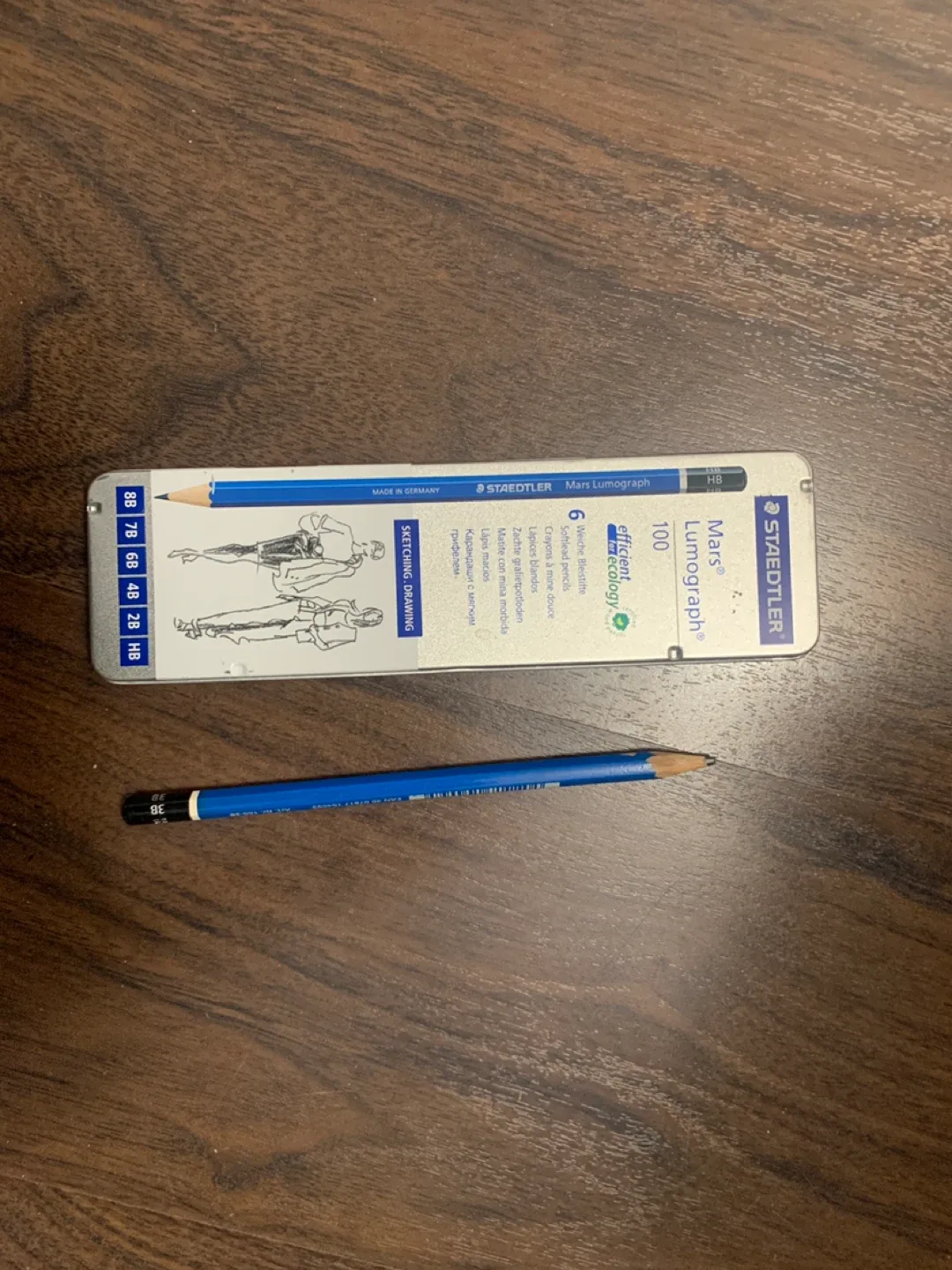 Staedtler Mars Lumograph Drawing Pencil Set (HB–8B) + Bonus 3B