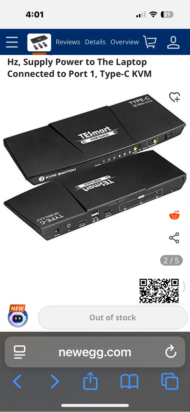 TESmart USB-C KVM Switch 3 in 1 Out - photo 2
