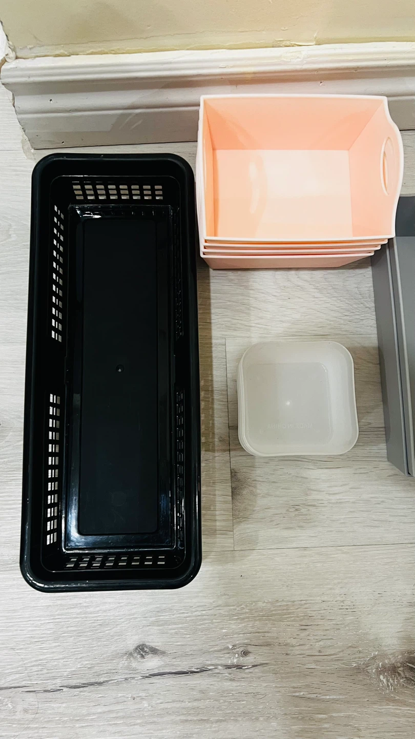 Assorted Storage Bins - Black, Pink, Grey - photo 4