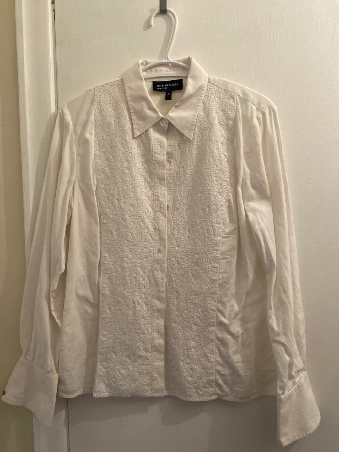 Jones New York White Button-Down Shirt - Size M