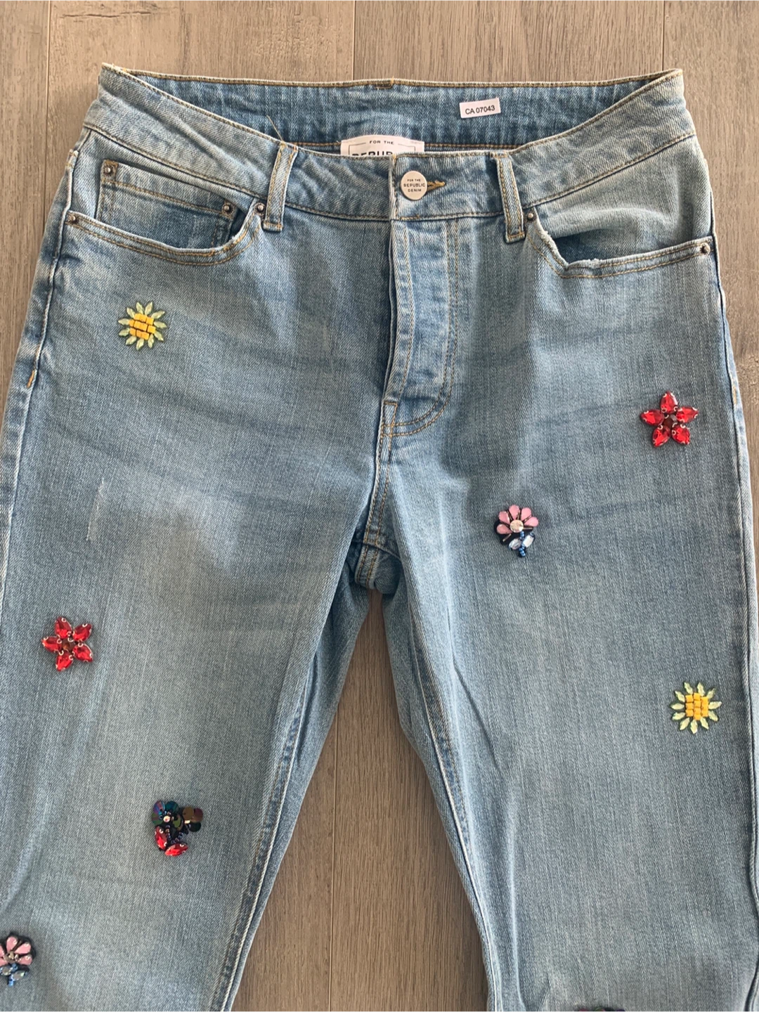 Republic Denim Floral Embellishment Jeans - Size 6/27 - photo 2