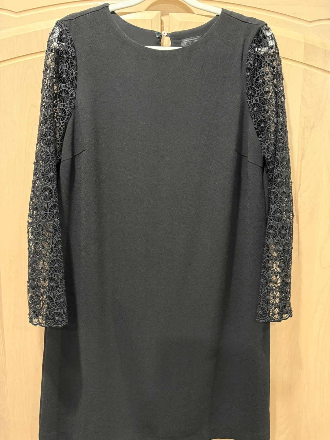 Zara Black Lace Sleeve Dress - Size M thumbnail