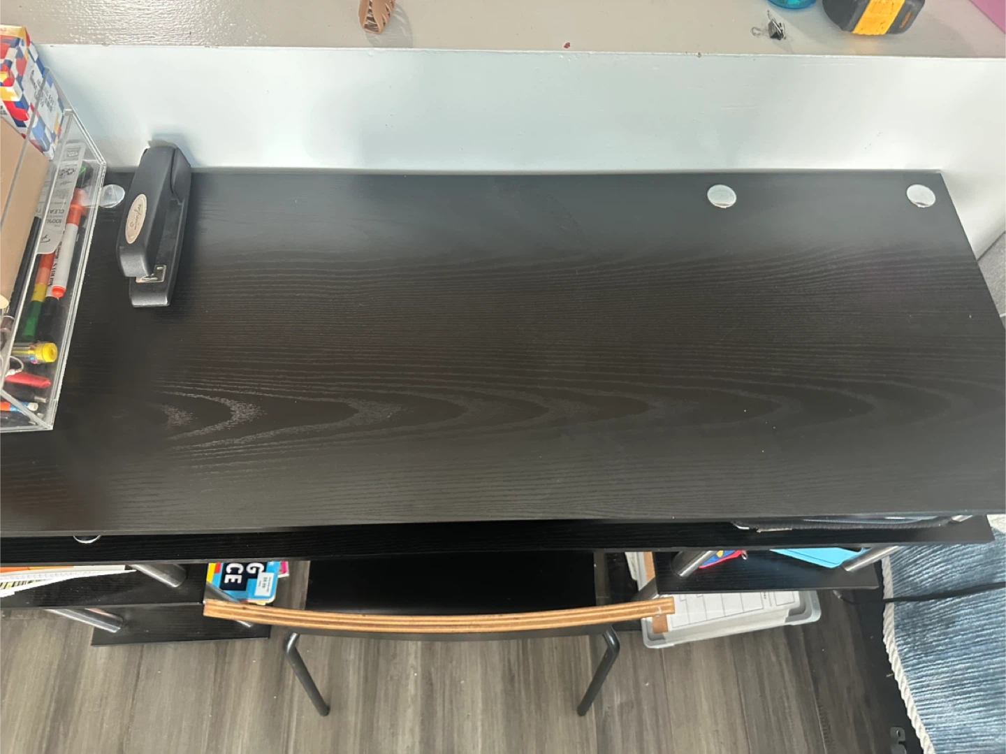 Black Desk with Shelves