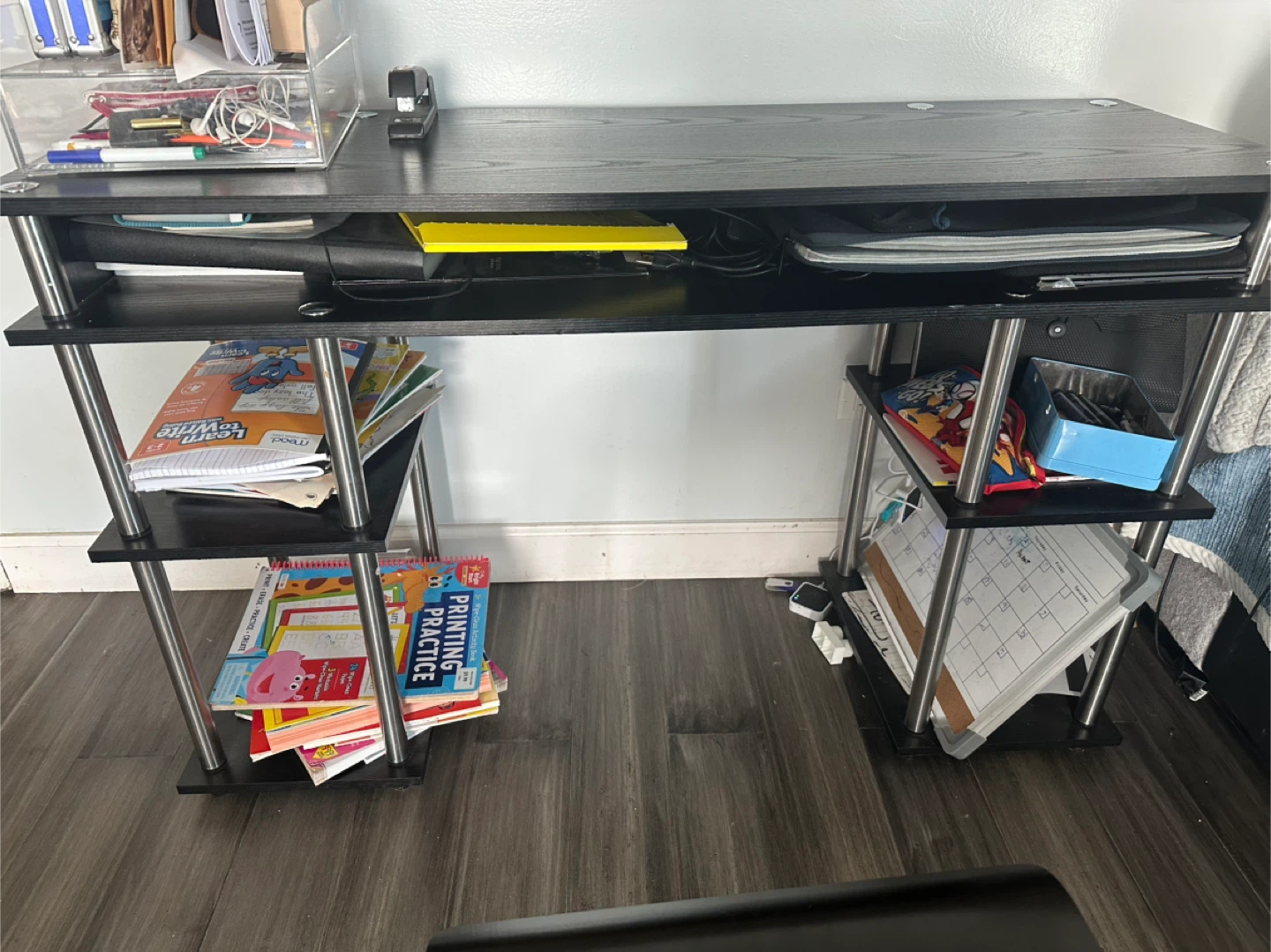 Black Desk with Shelves - photo 2