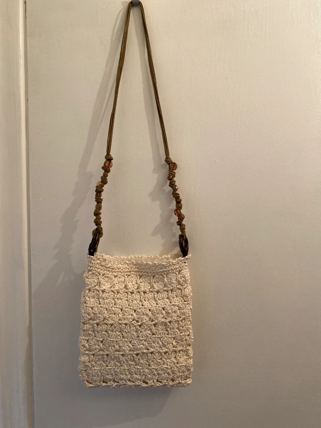 Crochet Shoulder Bag - Cream Colour