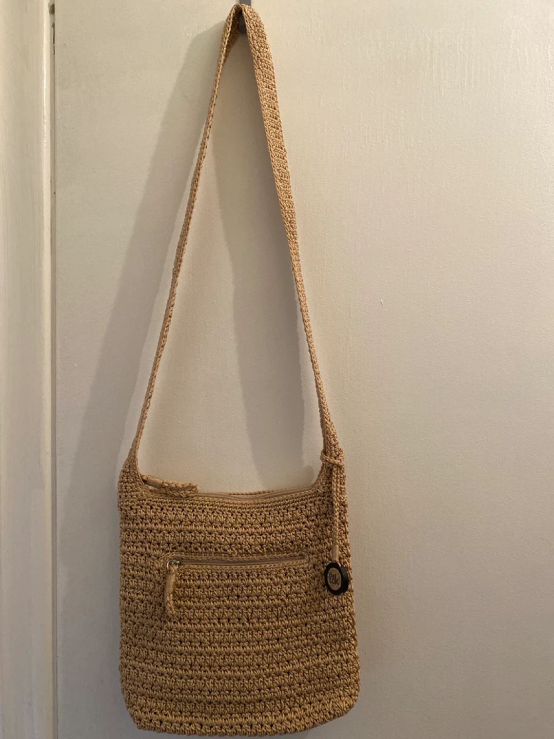 The Sak Beige Crochet Hobo Bag