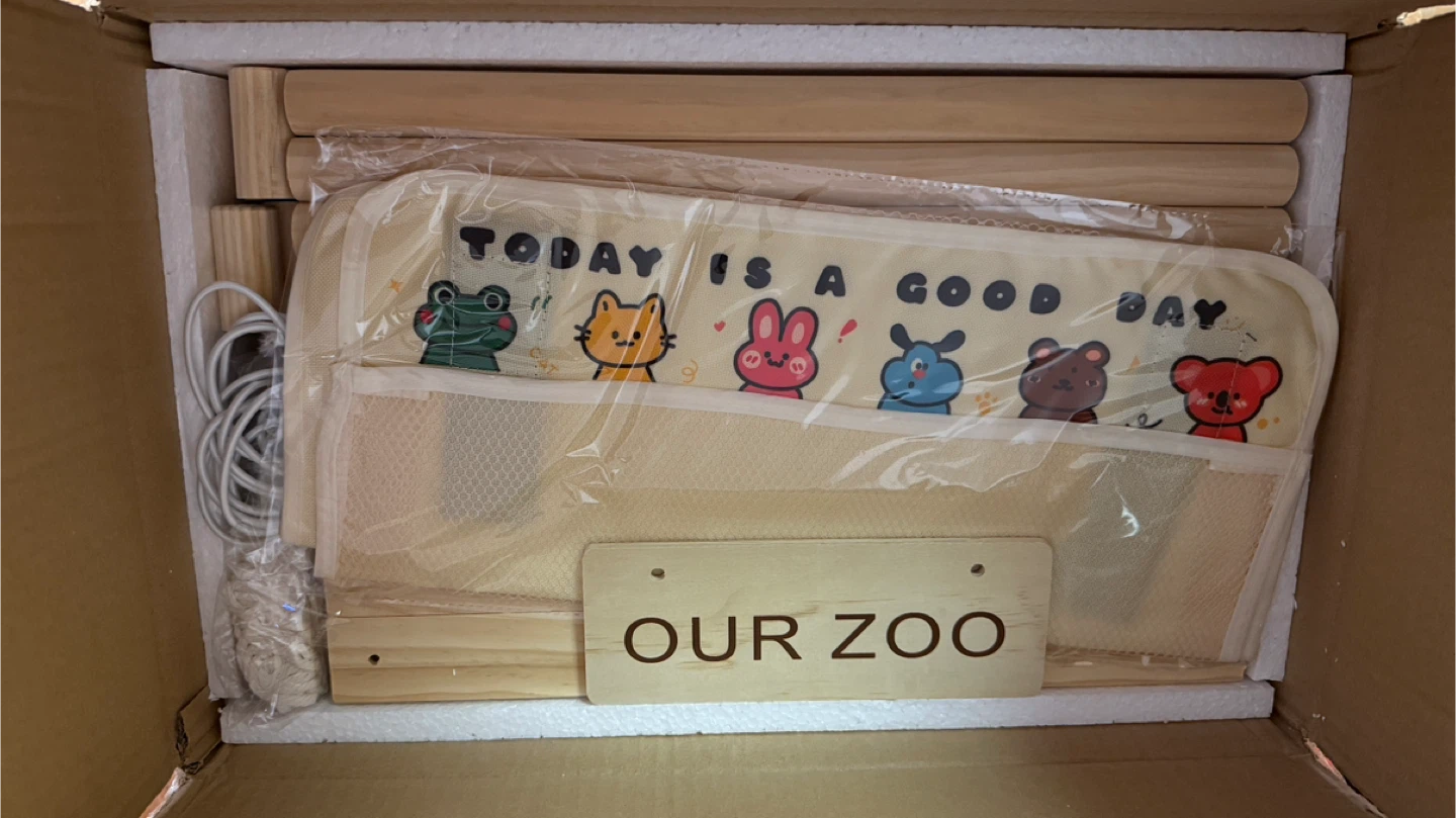 Brand new Wooden Plush Zoo Toys Holder Storage Cage - photo 4