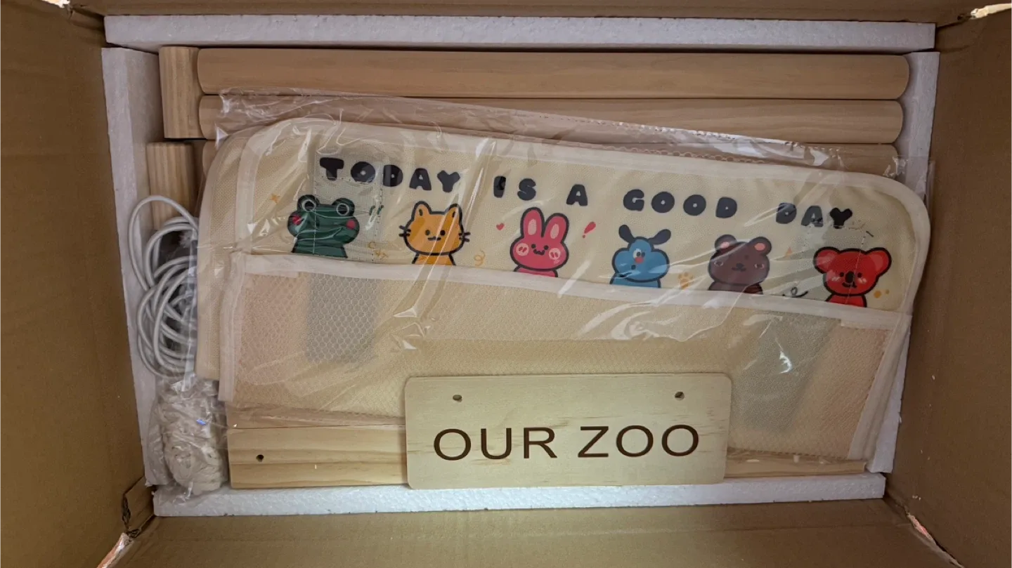 Brand new Wooden Plush Zoo Toys Holder Storage Cage image indicator(4)