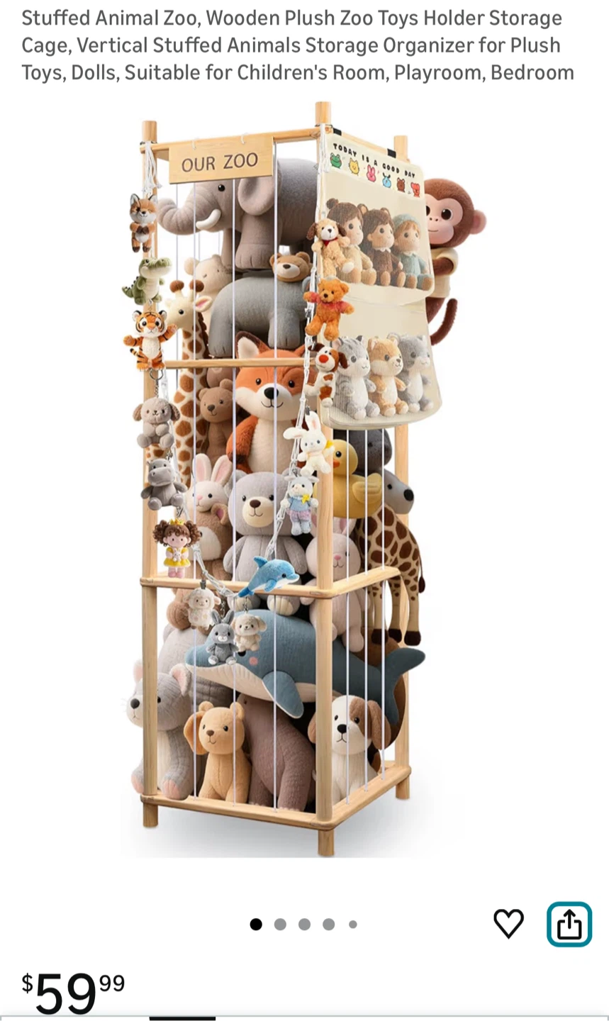 Brand new Wooden Plush Zoo Toys Holder Storage Cage