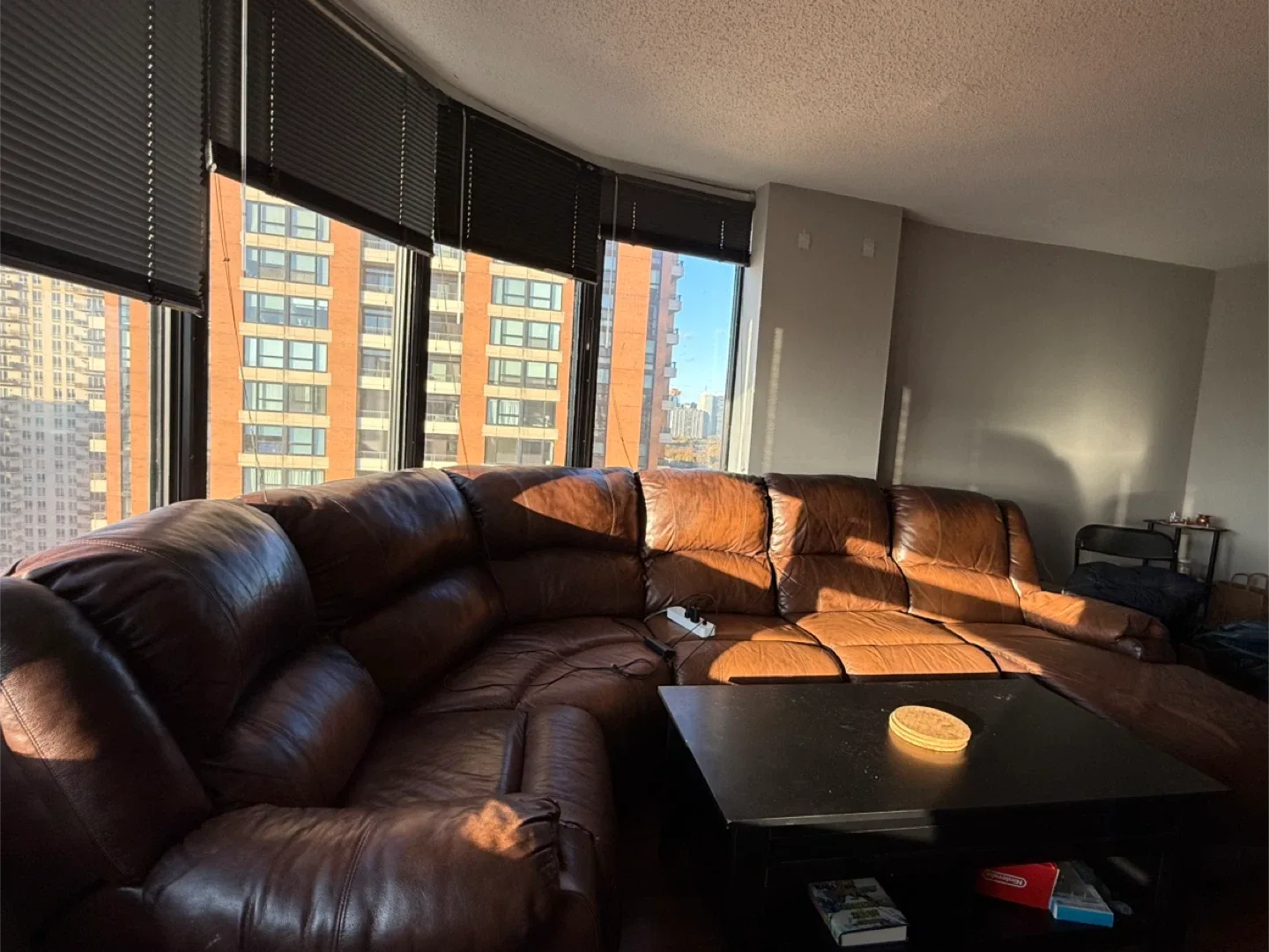 Brown Leather Sectional Sofa image indicator(2)