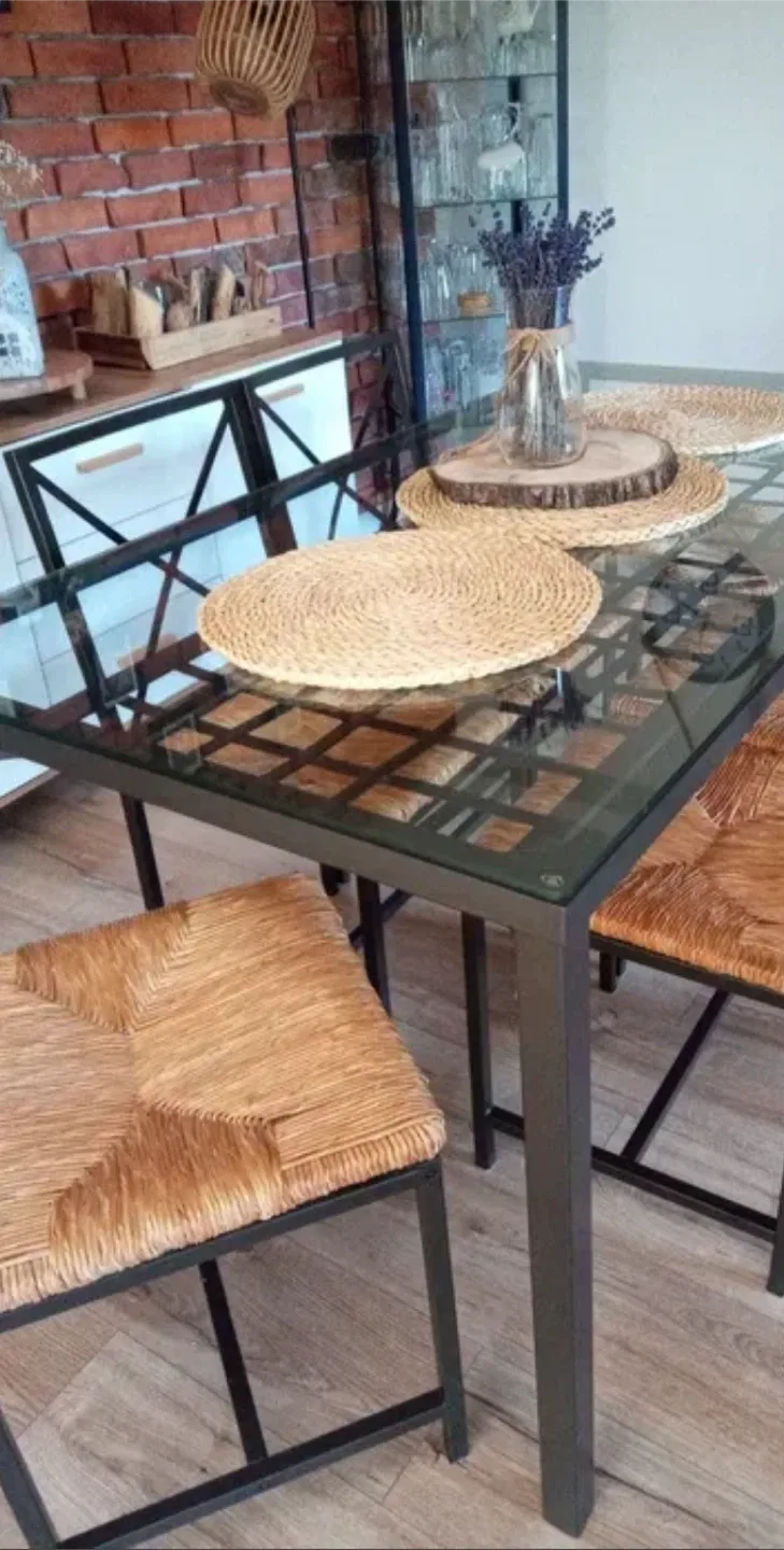 IKEA Glass Top Dining Table with 4 chairs 🥕 thumbnail
