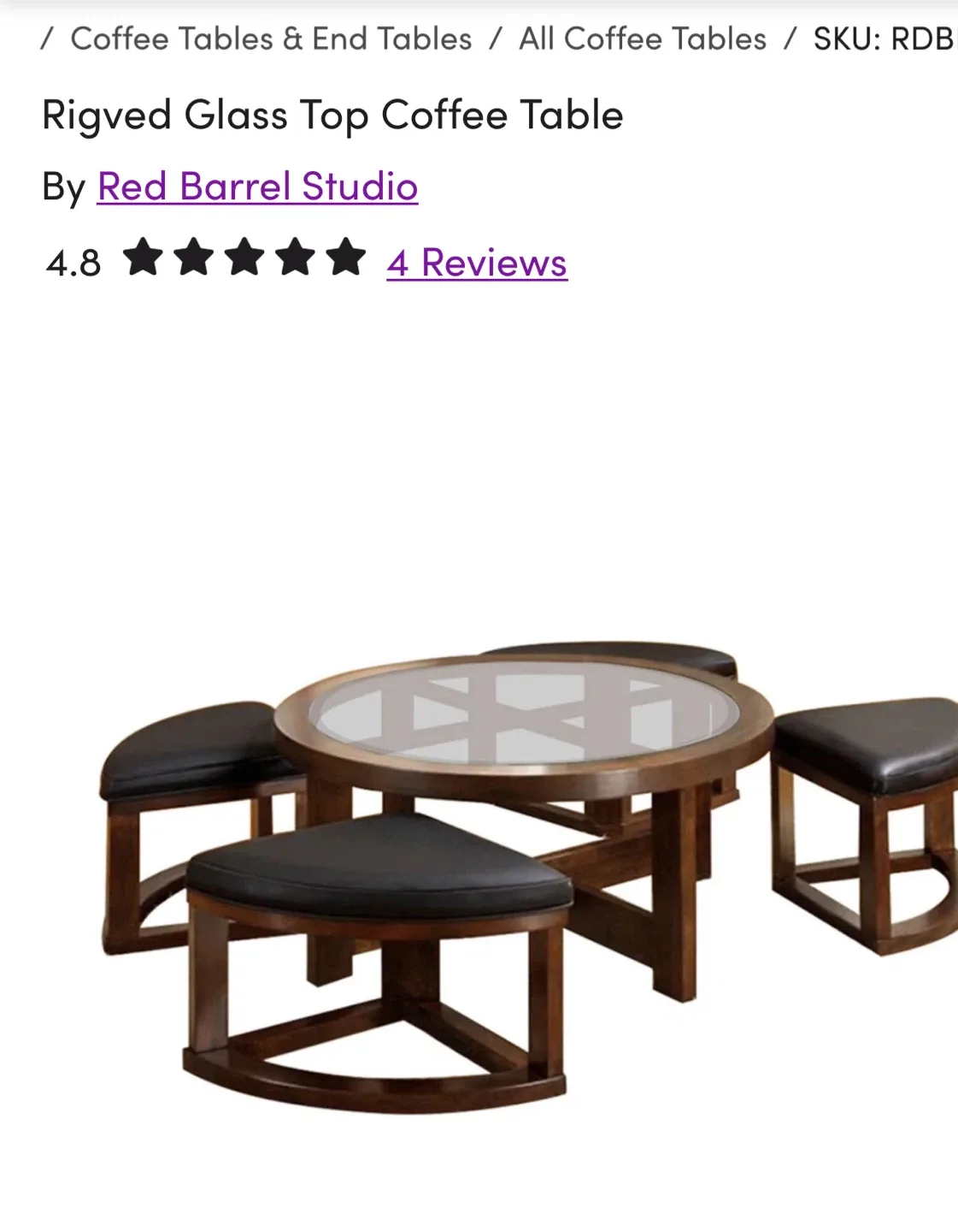 Round Coffee Table with Glass Top image indicator(3)