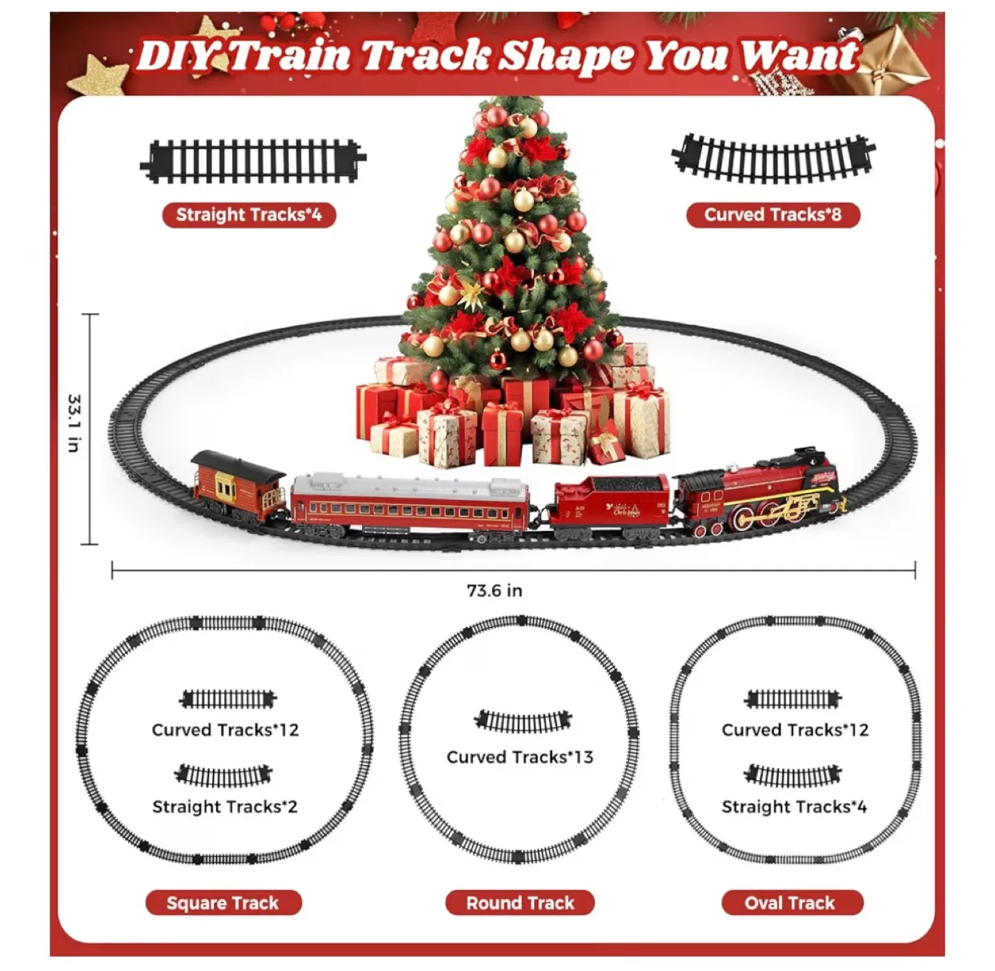 Christmas Train Set with Remote Control image indicator(3)