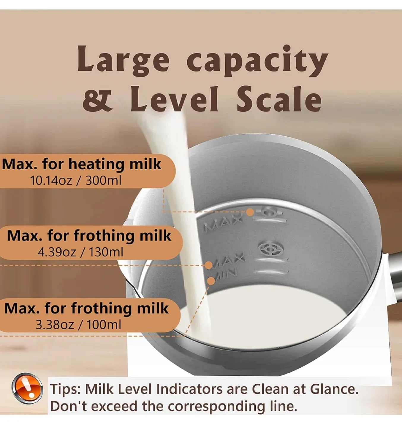 Milk Frother - Large Capacity image indicator(3)
