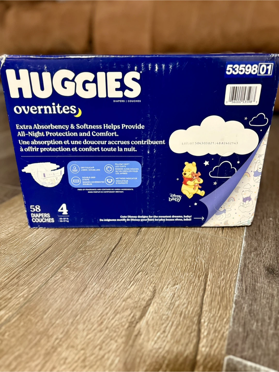Huggies Overnites Diapers - Size 4 (58 Count)