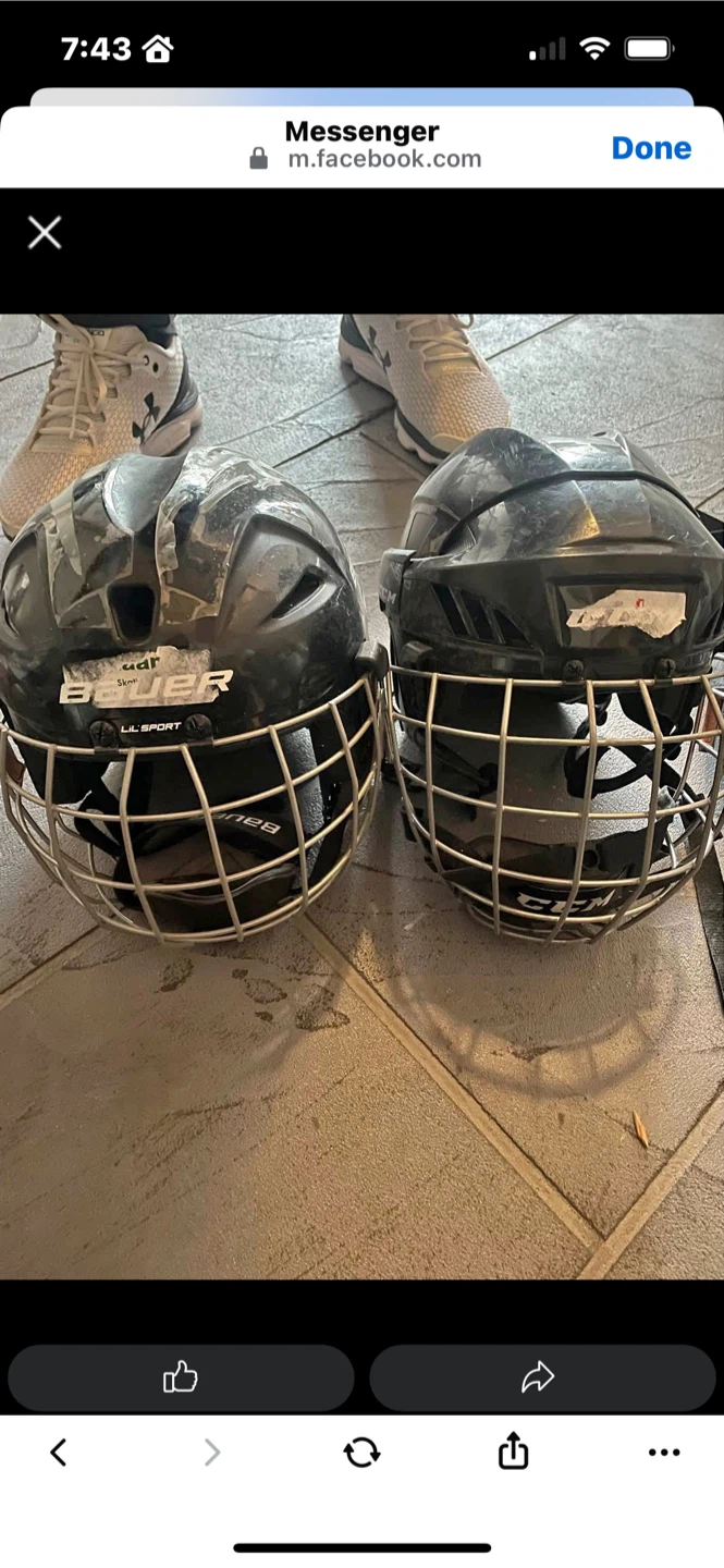 CCM Hockey Helmet & Bauer Helmet & Size 10E Hockey Skates - photo 4